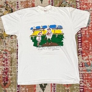 Vintage 80s Funny Humor Baseball Cartoon 1980s Sports Crewneck Tshirt
